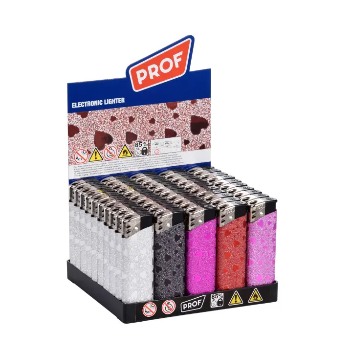 DISPAU Pack de 50 Mecheros Recargables Prof Shiny Hearts - 1