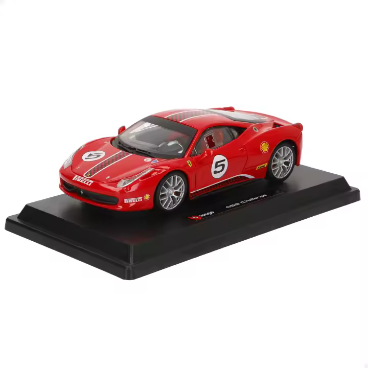 Burago - Maqueta coche Ferrari a escala 1:24, con carrocería fiel al modelo original, interior de alta precisión, detalles de competición y pintura realista, incluye peana expositora, ideal para coleccionistas y amantes del motor - 1