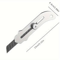 Cuchillo De Utilidad De Acero Inoxidable Resistente Con Soporte De Cierre Manual Para Corte Rápido Y Duradero Para Papel - details 5