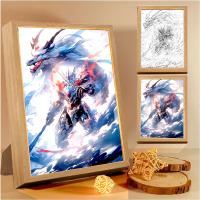 Marco De Fotos Anime Con Luz LED Gundam Figura De Acción Decoración De Habitación Regalo Para Amigo Lámpara Nocturna Tema De Dibujos Animados - details 0