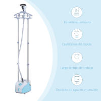 HOMCOM Centro de Planchado Vertical de Doble Barra Depósito 2L tipo Plancha de Vapor 1950W Salida de Vapor 30g/min y Temperatura Ajustable a 11 Niveles - details 0