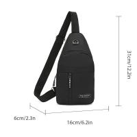 Bolso Cruzado De Tela Oxford Para Hombres Nueva Moda Bolsa De Pecho Portátil Con Cierre De Cremallera Y Interior Con Bolsillo - details 0