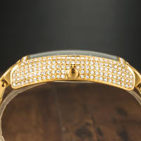 Reloj De Lujo Para Hombre Con Cristales Iced-Out Tonneau Dorado Reloj De Cuarzo Con Pulsera De Acero Inoxidable Moda Diamante Analog Clock - details 6