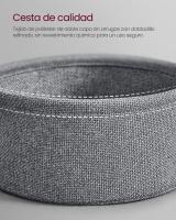 Mesa Auxiliar Redonda con Tomas de Corriente y Cesta de Tela - Espaciosa Mesa Lateral para Salón, Dormitorio o Mesita de Noche, Estilo Moderno - details 20