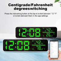 Sensor De Temperatura Y Humedad WiFi Tuya Con Alarma De Tiempo Y Espejo LED Para Decoración De Sala De Estar Pantalla De LED Material ABS - details 7