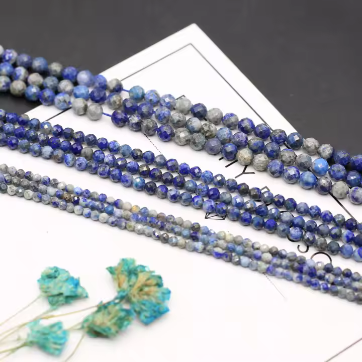 Cuentas De Piedra Natural Lapis Lazuli Pequeñas Facetadas Para Creación De Joyería Pulsera Y Collar Accesorios DIY Para Mujeres - 1