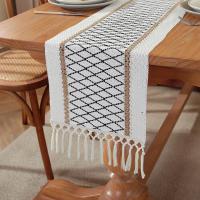 Corredor De Mesa Boho Otoño Hecho De Algodón Con Borlas Decoración Macramé Para Sala De Estar Ropa De Mesa De Granja - details 3