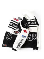 Chaqueta De Motociclista Con Bordado Para Hombre Y Mujer Manga Larga Estilo Americano Hip Hop Alta Calle Bomber Varsity Primavera Otoño - details 5