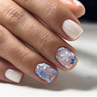 Kit De Uñas Postizas Con Diseño Geométrico Y Estampado De Océano Azul 24 Piezas Uñas Falsas Cortas De ABS Para Arte De Uñas - details 64
