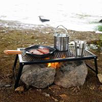 Parrilla portátil para barbacoa familiar - Estufa de carbón para barbacoa en acero inoxidable con parrilla enchapada - Senderismo, campamentos, viajes, picnics, cocina al aire libre - Almacenamiento plegable - details 1