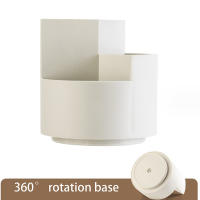 Soporte Para Lápices Multifuncional En Blanco Organizador De Escritorio Para Oficina Con Secciones Y Capas Giratorio Herramientas De Belleza Suministros De Papelería - details 4