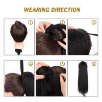 Extension De Cabello Sintético Textura Africana Kinky Con Clip Ponytail Alrededor De 18 Pulgadas Fibras Resistentes a Altas Temperaturas - details 14
