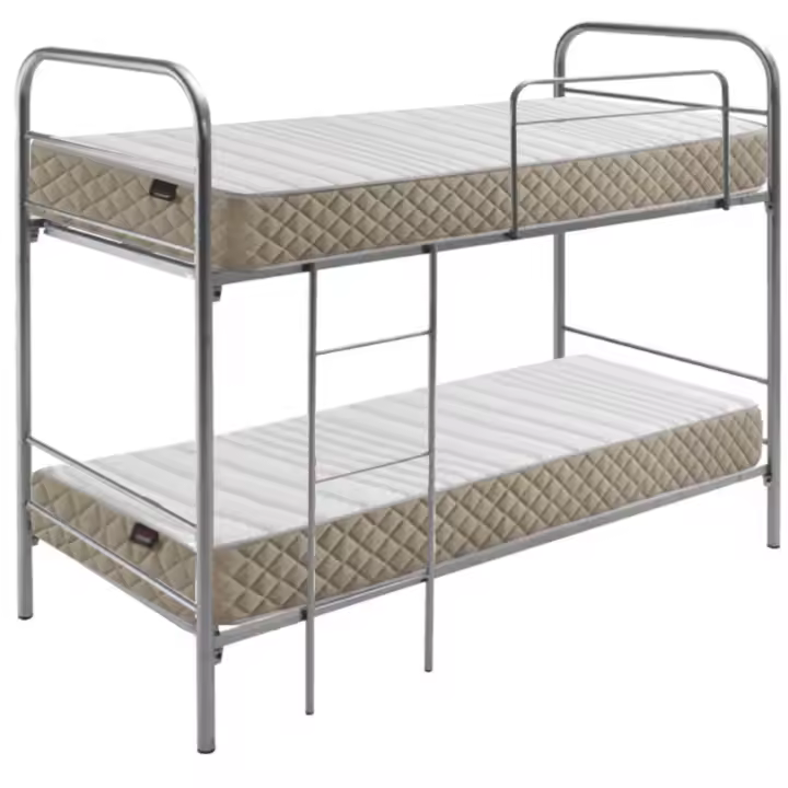 Miroytengo Litera Eco Metal en Color Plata con Somieres Escalera y Barandilla 90x190 cm - Ahorra Espacio - 1