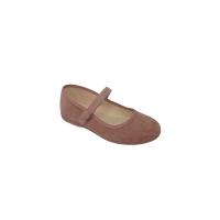 Bailarinas o merceditas para niña en serratex y con velcro de Tokolate colores rosa, marino y taupe - details 1