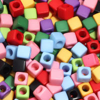100Pcs Cuentas De Acrílico Cuadradas Con Agujero Grande Para Joyería Hecha a Mano DIY Pulseras Y Aretes Suministros De Colores Sólidos - details 3
