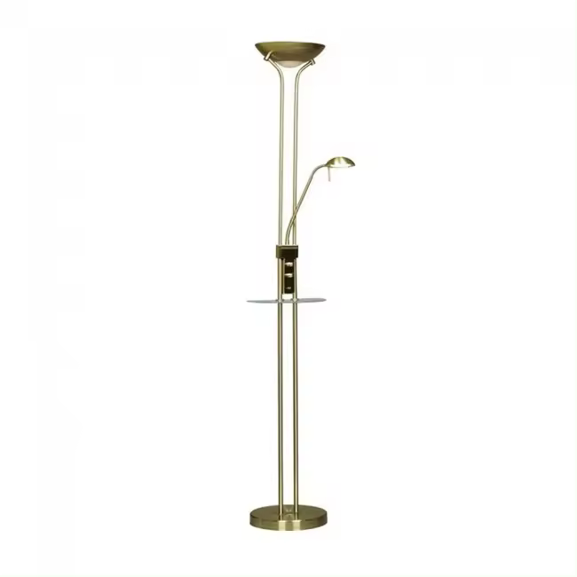 Wonderlamp Lámpara de pie LED Olimpia Cuero (18W+5W) con lector de lectura orientable - 1