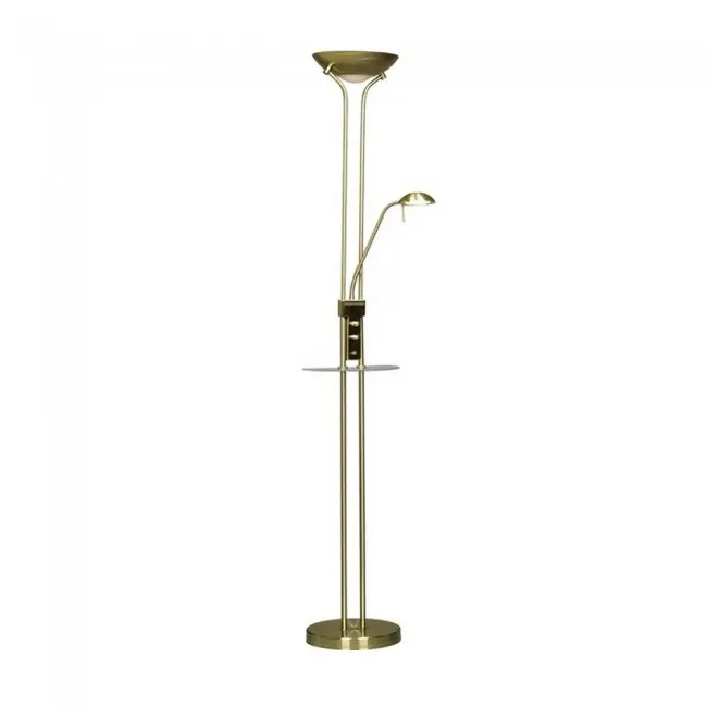 Wonderlamp Lámpara de pie LED Olimpia Cuero (18W+5W) con lector de lectura orientable - 1