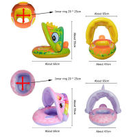 Anillo Inflable Para Bebé Con Asiento Y Sombrilla Para Natación En Piscina Y Playa Juguete Acuático Para Niños En Verano - details 17