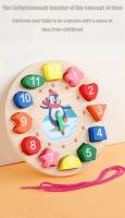 Juguetes Montessori De Madera Para Niños Puzzle De Formas Y Números Colores Sorting De Reloj Con Patrones De Pingüino Educación Temprana Aprendizaje Del Tiempo - details 0
