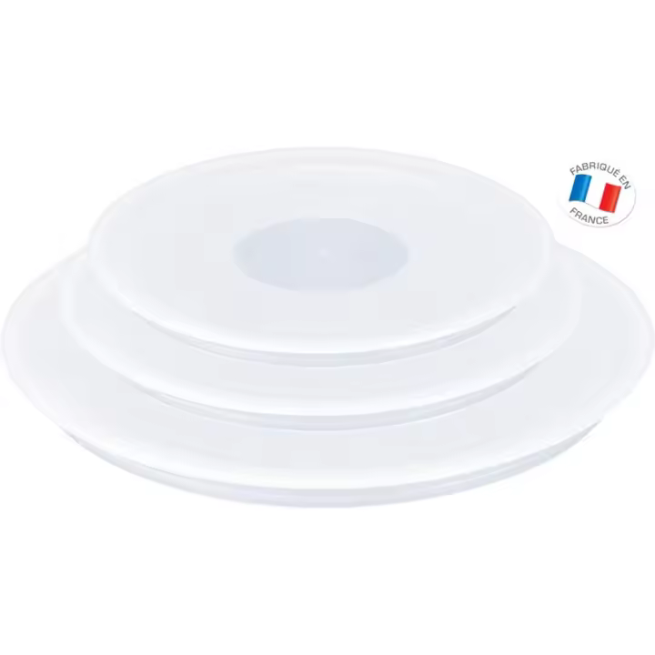 Tefal - Lote Tapas para Sartenes de Plástico  - 18, 20 y 24 Cm - Resistentes Al Calor - 1