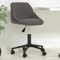 vidaXL Silla de oficina giratoria de terciopelo en color Gris oscuro/Negro/Azul | cómodas modernas ergonómicas para comedor cocina salón hogar - details 0