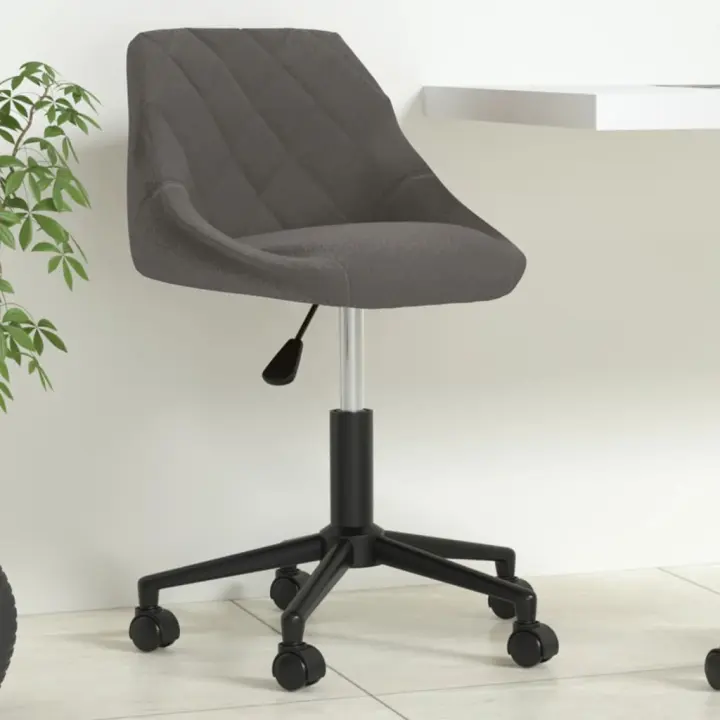 vidaXL Silla de oficina giratoria de terciopelo en color Gris oscuro/Negro/Azul | cómodas modernas ergonómicas para comedor cocina salón hogar - 1