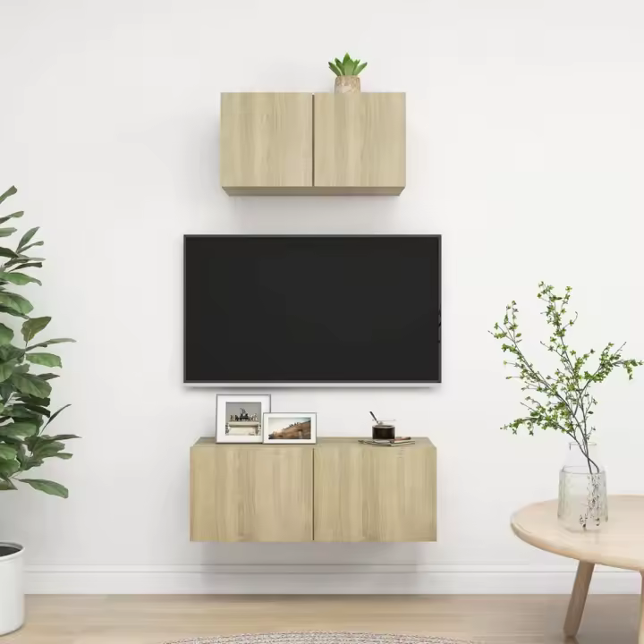 vidaXL Juego de muebles de salón 2 piezas roble Sonoma - 1