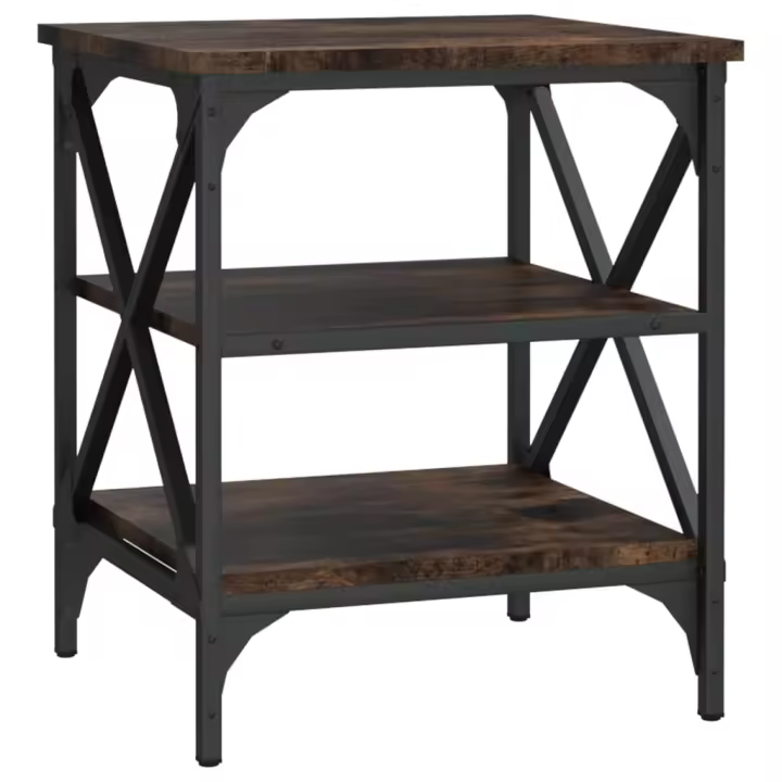 vidaXL Mesa auxiliar madera contrachapada 40x42x50 cm Negro, Roble Sonoma, Roble ahumado Mesa de sofá Mesa de Entrada para Salón Consola de Entrada Mueble Recibidor Mesita Mesa auxiliar Salon - 1