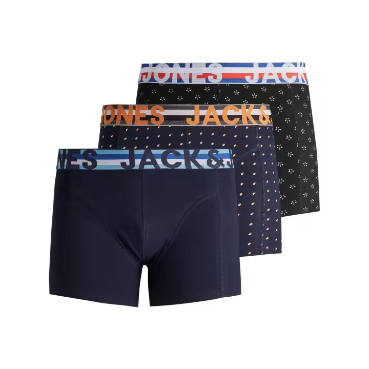 Bóxers hombre Jack & Jones Pack de 3 Calzoncillos tipo Bóxer 12151351 Negro/Azul Marino - 1