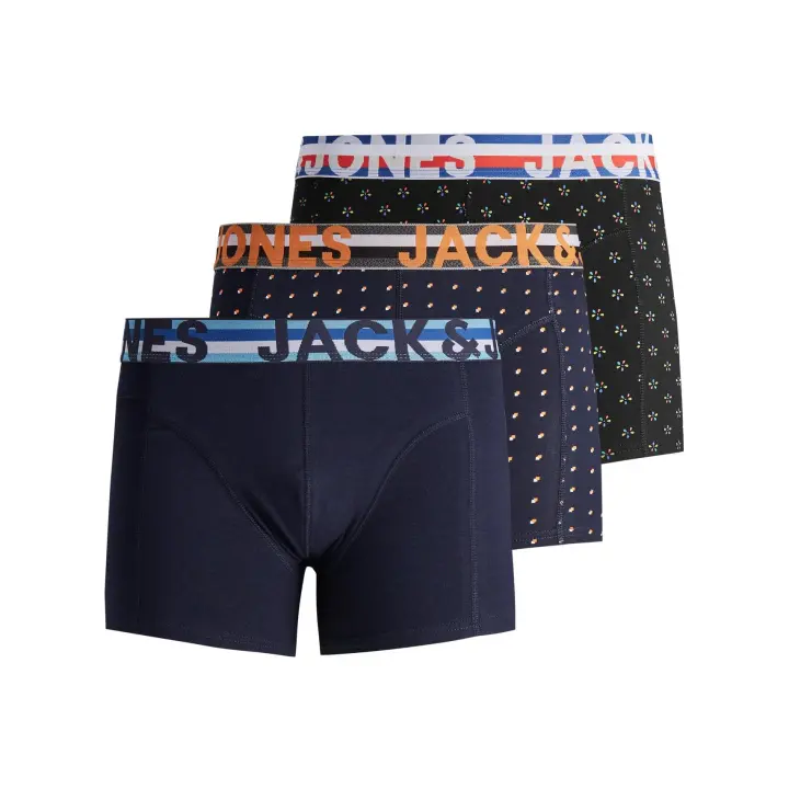 Bóxers hombre Jack & Jones Pack de 3 Calzoncillos tipo Bóxer 12151351 Negro/Azul Marino - 1