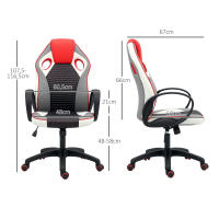 HOMCOM Silla Gaming Tapizada en PU y Malla Silla Gamer Giratoria con Función de Basculante Altura Ajustable para Hogar Oficina Estudio Multicolor - details 2