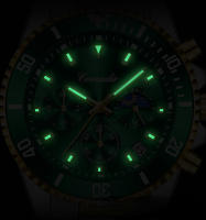 Reloj De Hombre De Lujo Con Tres Ojos Verdaderos Serie Fantasma De Agua Verde Reloj Deportivo Impermeable Con Luz Nocturna Y Cuarzo - details 6