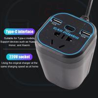 Inversor De Potencia Para Coche 12V/24V a 110V/220V Convertidor Con Cargo Rápido Tipo-C Multi-function Enchufe 3.1A - details 9