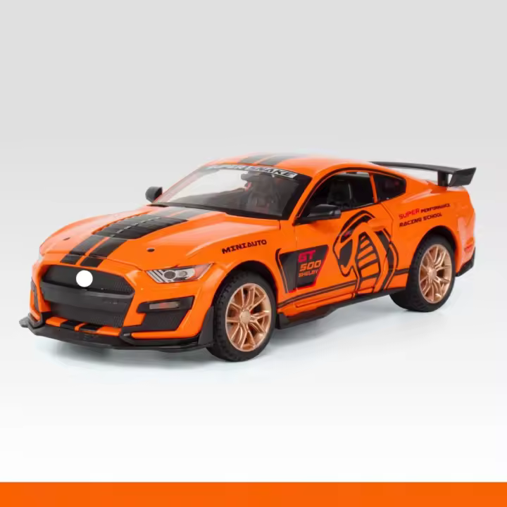 Modelo De Coche De Aleación Mustang Shelby GT500 1:24 Con Sonido Y Luz Vehículo De Retroceso Juguete De Decoración Para Niños - 1