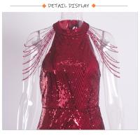 Vestido De Noche Elegante Romagic Con Hombros Descubiertos Y Diamantes Blanco Vestido De Fiesta Para Mujer Vestido De Premio Sin Mangas Largo Para Bodas Y Eventos Formales - details 14