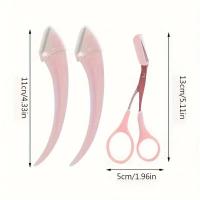 Juego De Afeitadora De Cejas Curva Cuchillo Para Cejas Peinado Y Tijeras Fáciles Herramientas De Belleza Para Principiantes - details 5