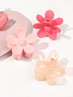 4Pcs Pinzas De Pelo En Forma De Flor Rosa Para Mujer Tenazas De Pelo Fuertes Para Cabello Grueso Y Rizado Estilo 90's - details 2