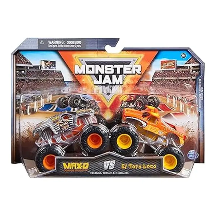 Monster Jam 2 Coches Monster Truck Max-D y El Toro Loco Escala 1:64 6066633 - 1