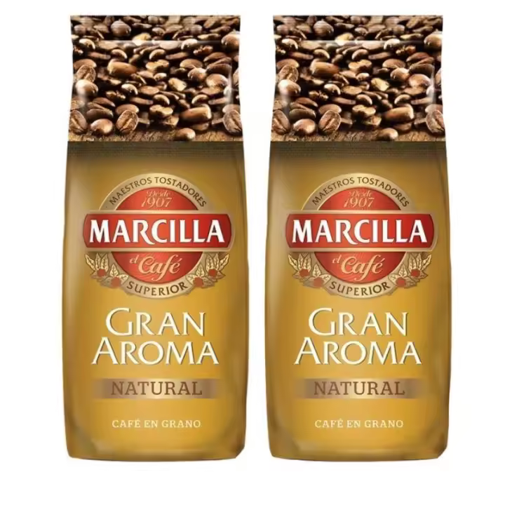 PACK de 2 - Café Marcilla Natural en grano 1Kg Gran aroma - 1