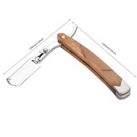 Afeitadora De Seguridad Para Hombre Con Mango De Madera Retro 10pcs Cabeza De Cuchilla Plegable Herramientas De Limpieza Y Cuidado Del Rostro - details 0