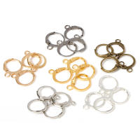 50pcs Gancho Para Pendientes Francés Redondo 13x15mm Base Para Clip De Oreja Accesorios De Metal Para Fabricación De Joyas DIY Componentes - details 1