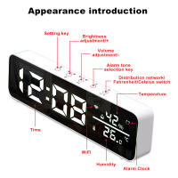 Reloj De Espejo WiFi Tuya Con Sensor De Temperatura Y Humedad Alarma USB Para Decoración De Sala De Estar Pantalla LED Tiempo Y Fecha - details 12