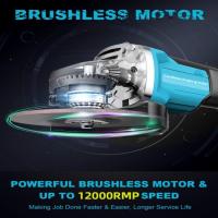 Amoladora angular eléctrica sin escobillas de 125MM, 3 velocidades, velocidad Variable para batería Makita de 18v, máquina de corte, herramientas eléctricas de carpintería - details 1