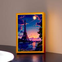 Lámpara De Noche LED En Forma De Luna De París Para Decoración Del Hogar Y Regalos De Navidad Marco De Fotos Con Iluminación De Dibujo De Ciudad Luz Para Mesa Lateral - details 14