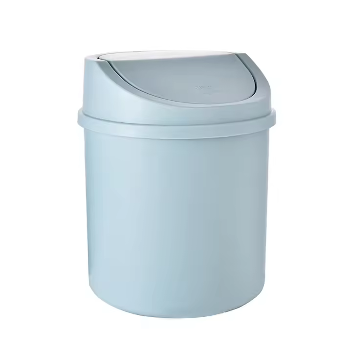 Mini basura puede reutilizable ahorro de espacio PP plástico Cylindrinal pequeña basura puede para escritorio - 1