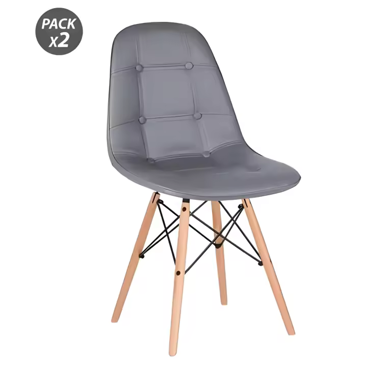 Muvip pack 2 sillas design d300 - color gris - 1
