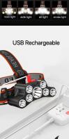 Linterna Frontal LED Recargable 7 Luces Impermeable Ajustable 4 Modos Ligera Para Camping Al Aire Libre Correr Senderismo Trabajar - details 1