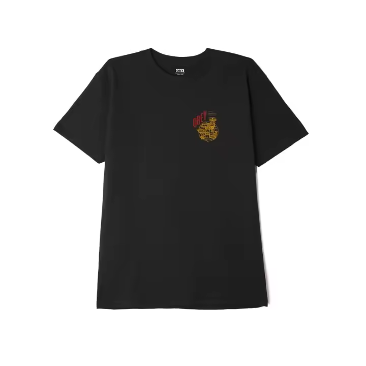 Camiseta Obey Hammer Globe Classic Negra Hombre - 1