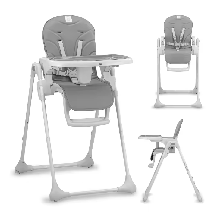 Asalvo Trona Arzak – Trona para Bebé Ligera y Plegable con Altura Regulable, Respaldo Reclinable y Bandeja Extraíble, Fácil de lavar - 1