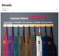 Nueva Moda Del Pato De Lona Para Cocina Delantal De Cocinero Para Hombres Y Mujeres Sin Mangas Para Grill Restaurante Bar Tienda Salones De Belleza Uniforme De Estudio - details 1